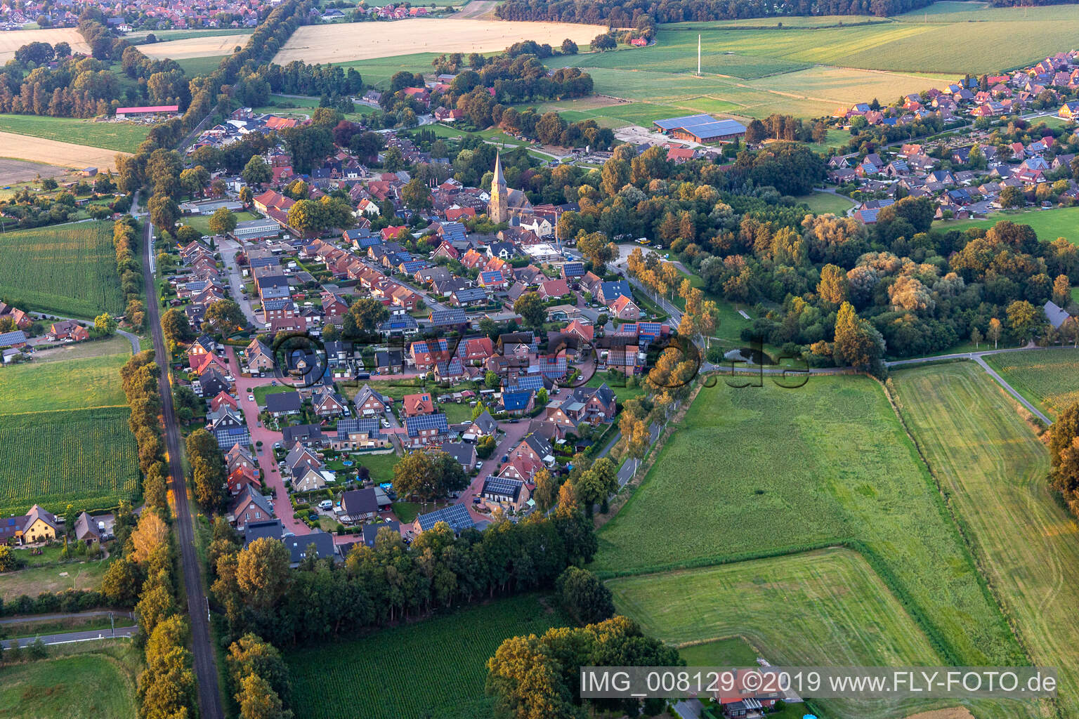 Aerial view of Klein Reken in the state North Rhine-Westphalia, Germany