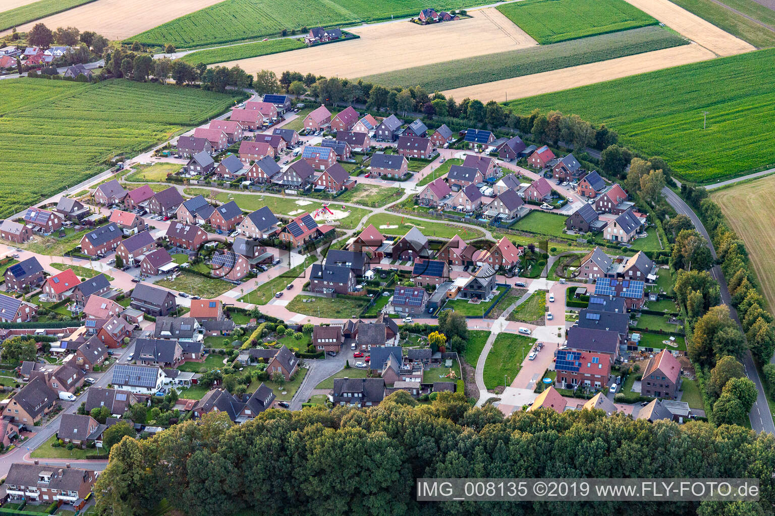Aerial view of Heiden in the state North Rhine-Westphalia, Germany