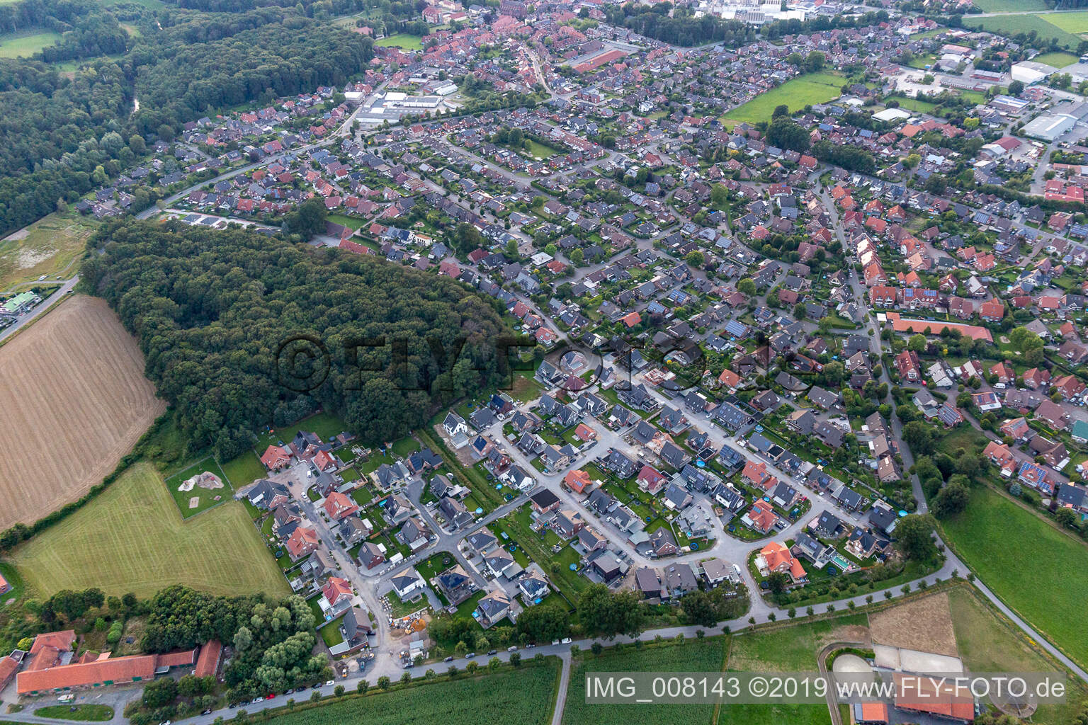 Velen in the state North Rhine-Westphalia, Germany seen from above