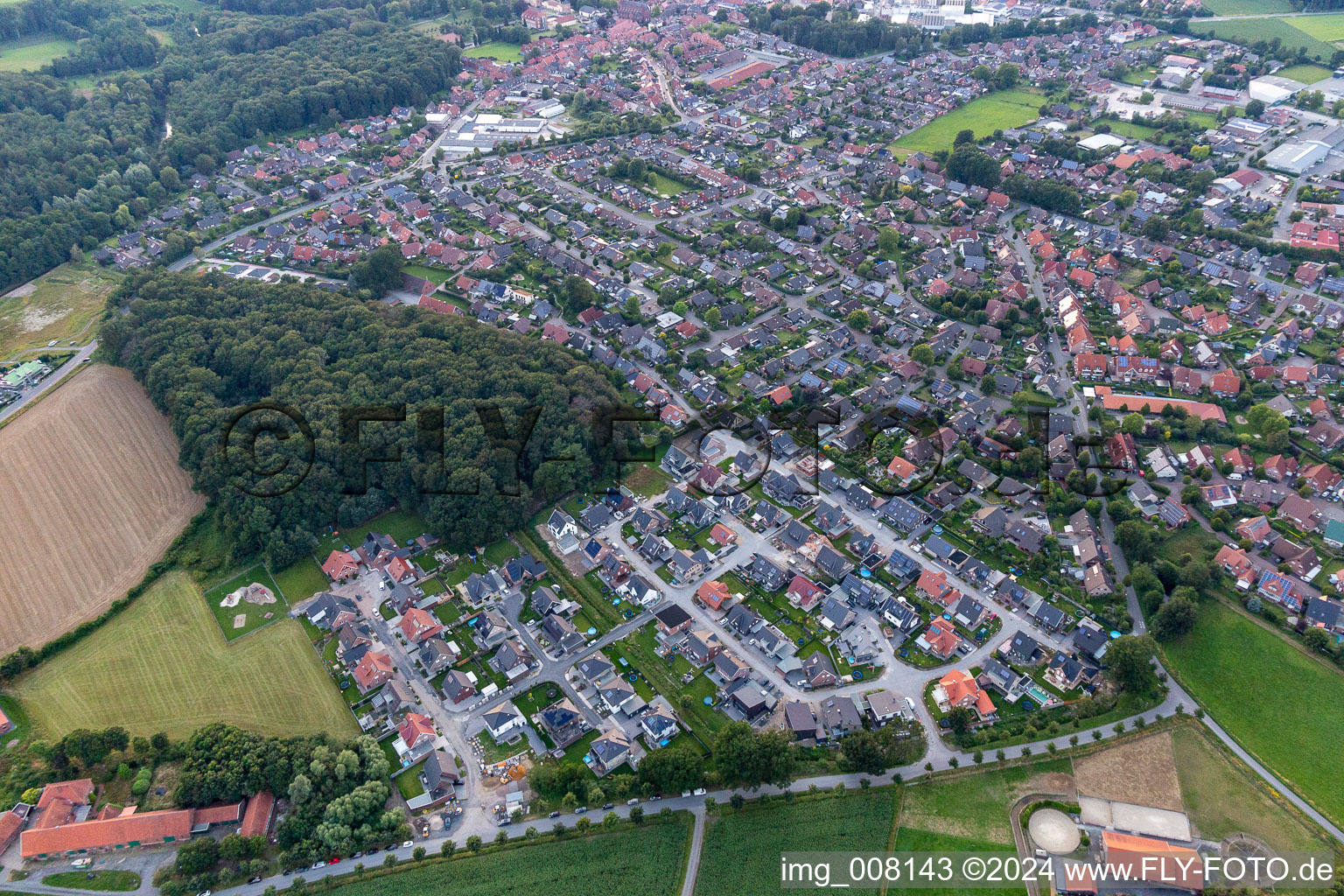 Velen in the state North Rhine-Westphalia, Germany seen from above