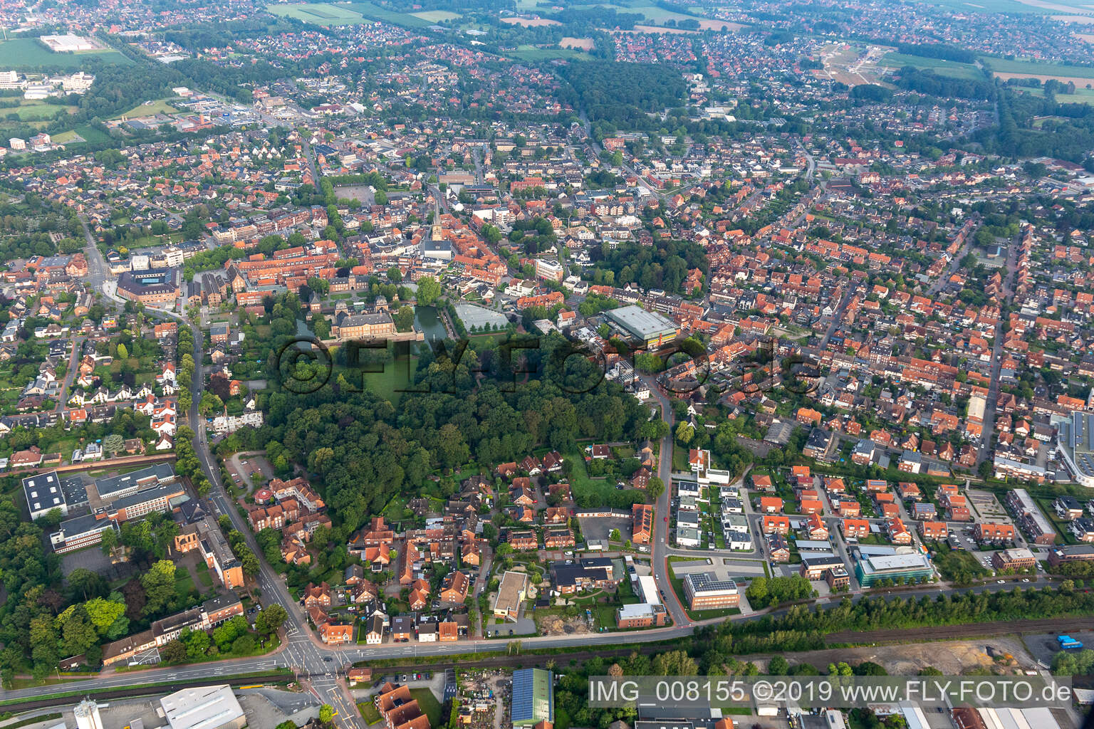 Aerial photograpy of Ahaus in the state North Rhine-Westphalia, Germany