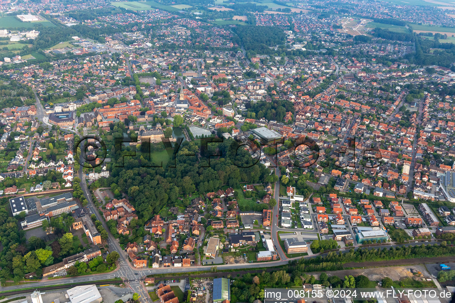 Aerial photograpy of Ahaus in the state North Rhine-Westphalia, Germany