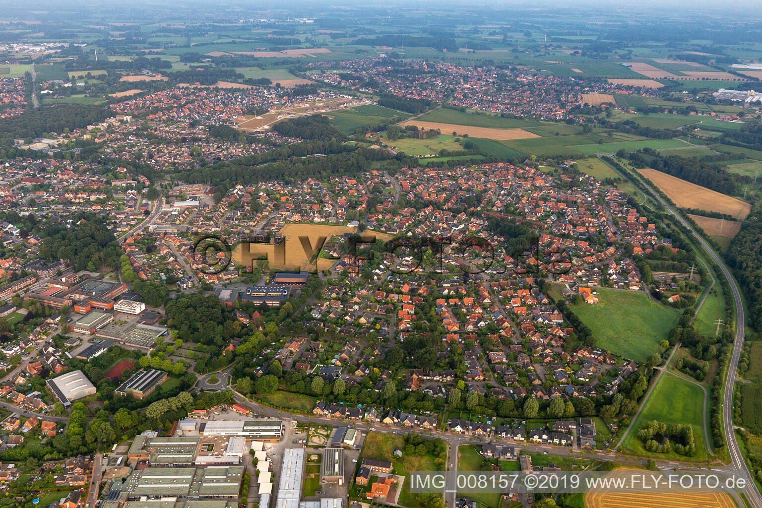 Oblique view of Ahaus in the state North Rhine-Westphalia, Germany