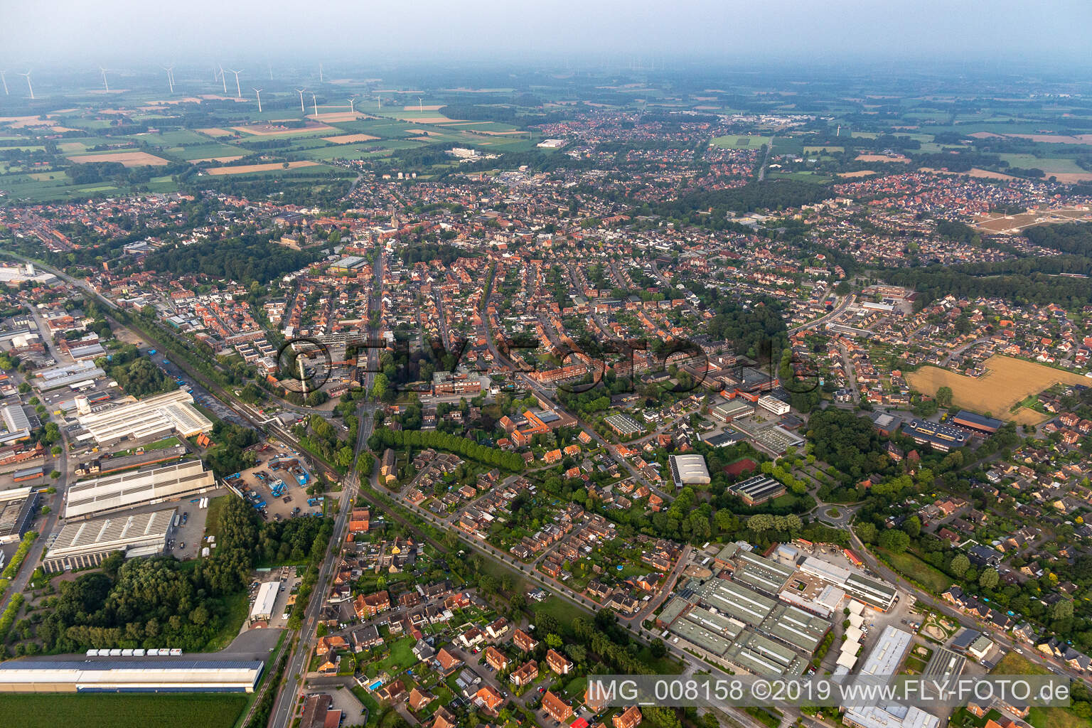 Ahaus in the state North Rhine-Westphalia, Germany from above