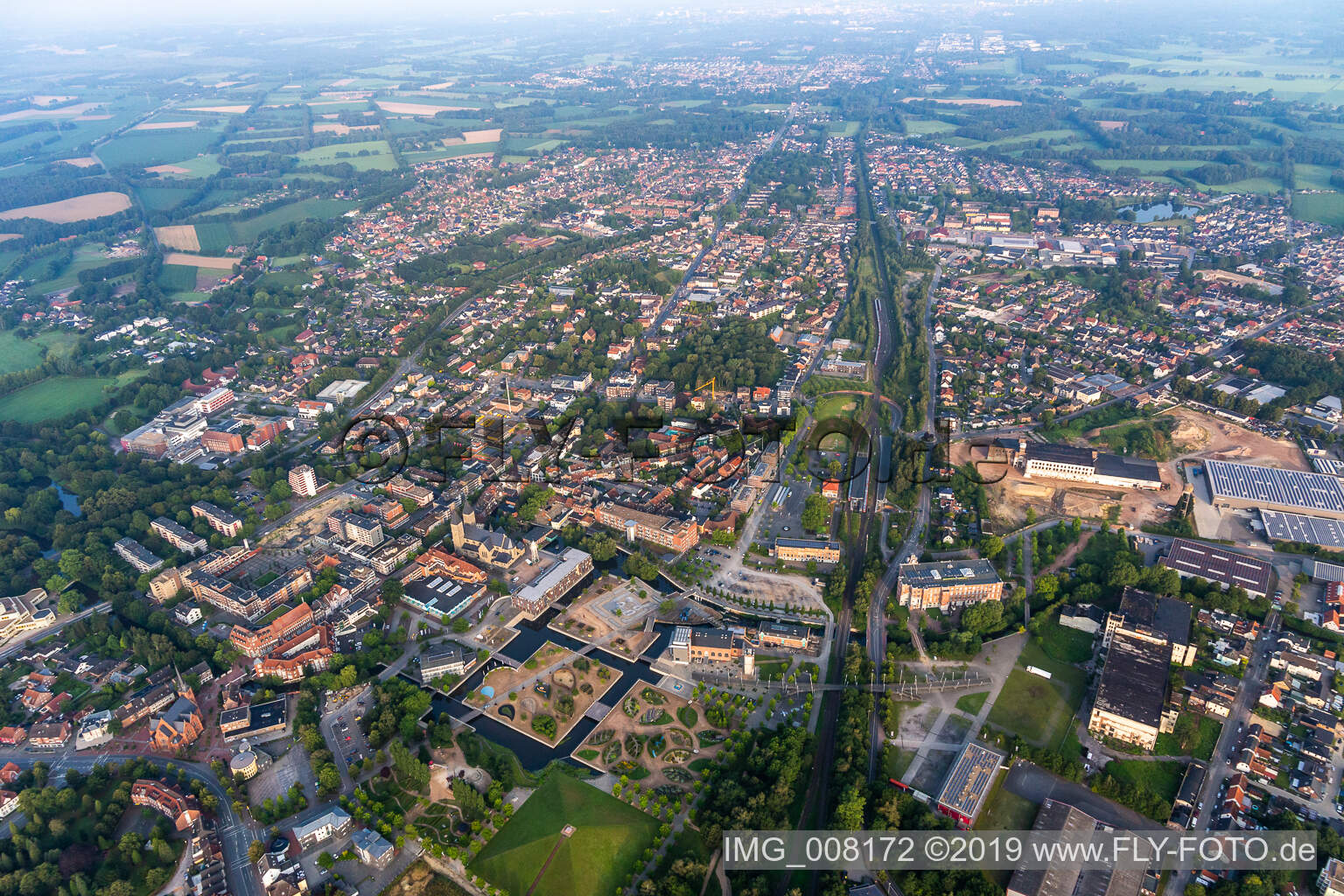 Aerial view of Gronau in the state North Rhine-Westphalia, Germany
