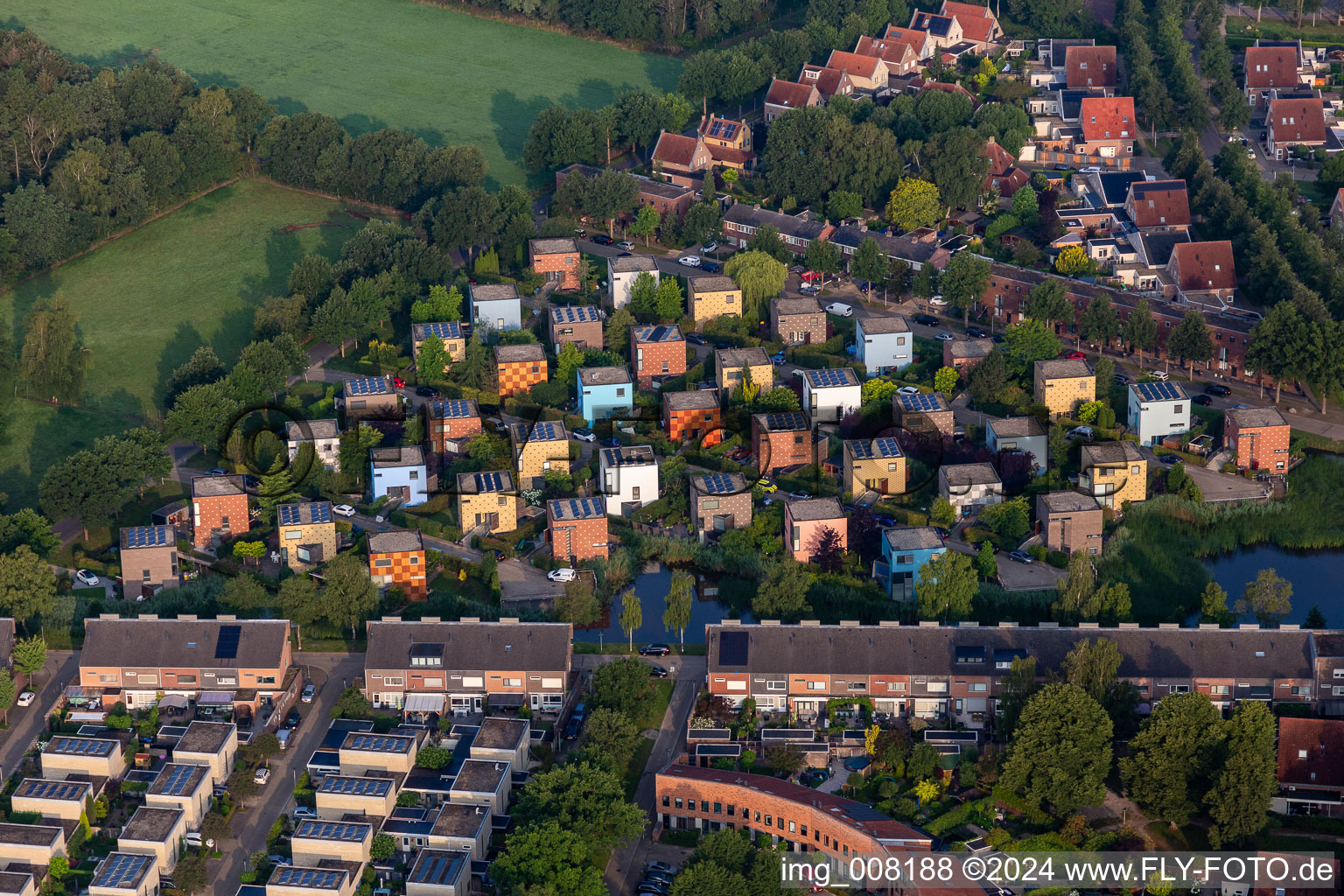 Aerial view of Enschede in the state Overijssel, Netherlands