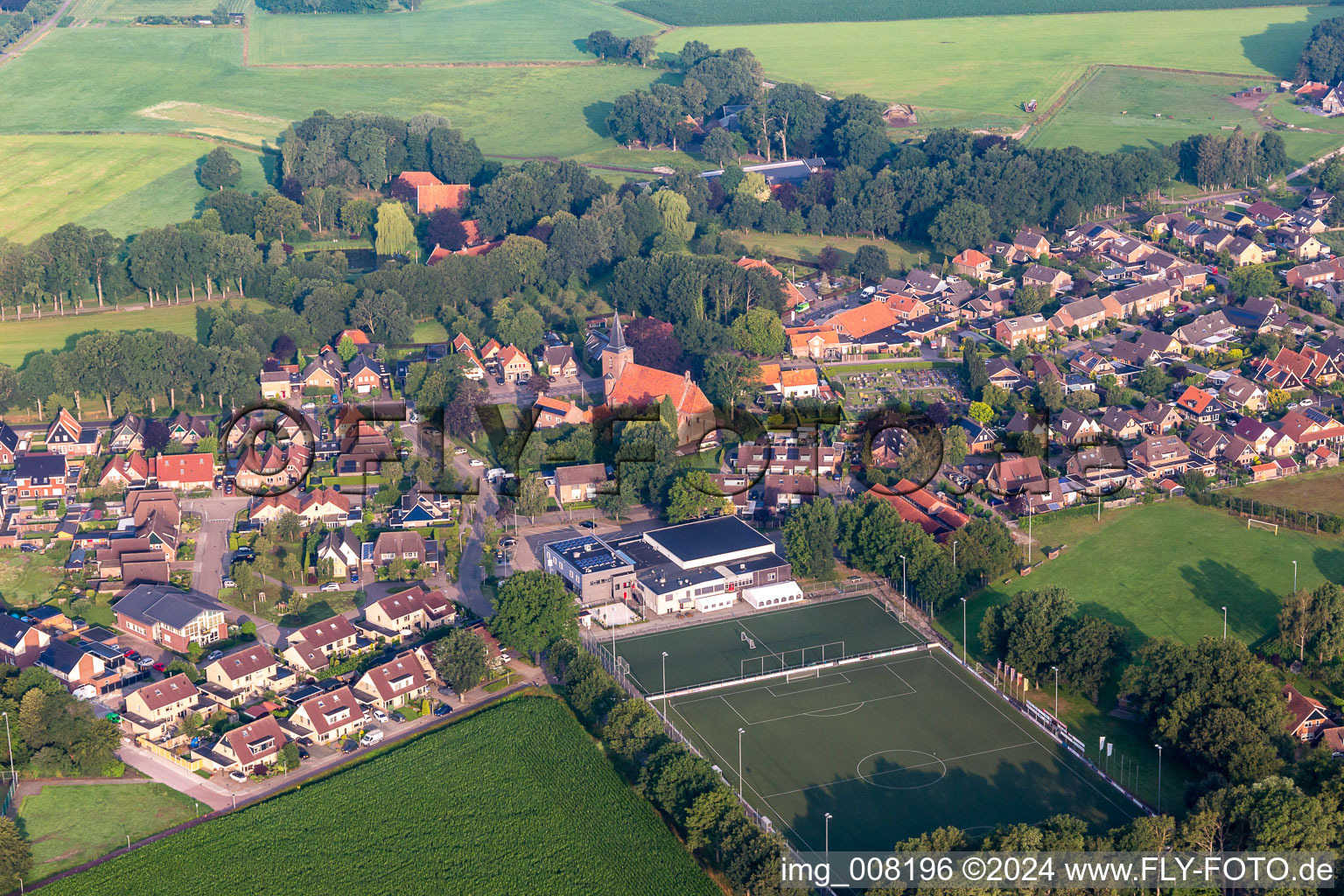 Aerial view of Buurse in the state Overijssel, Netherlands