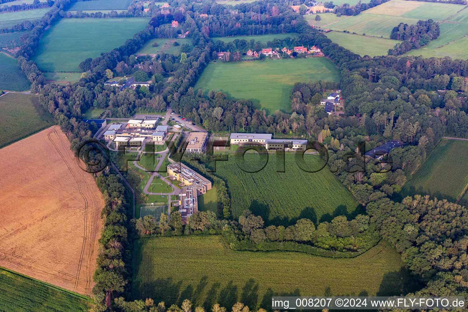 Aerial photograpy of Panovenweg Prison in Rekken in the state Gelderland, Netherlands