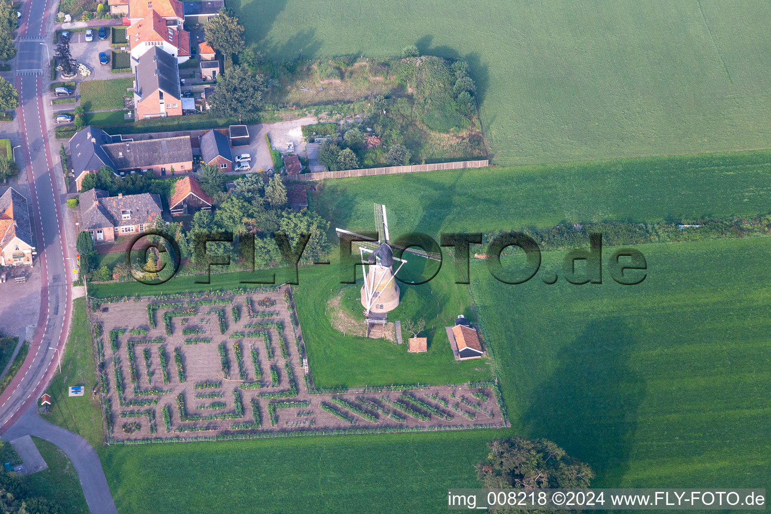 Aerial view of Kerkemeijer in Rekken in the state Gelderland, Netherlands