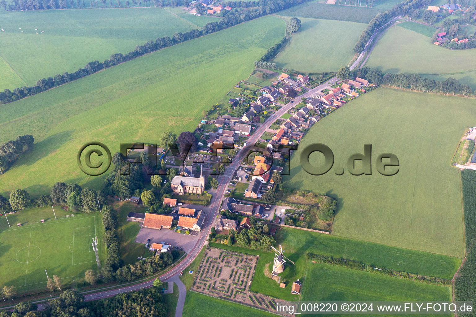 Aerial photograpy of Rekken in the state Gelderland, Netherlands