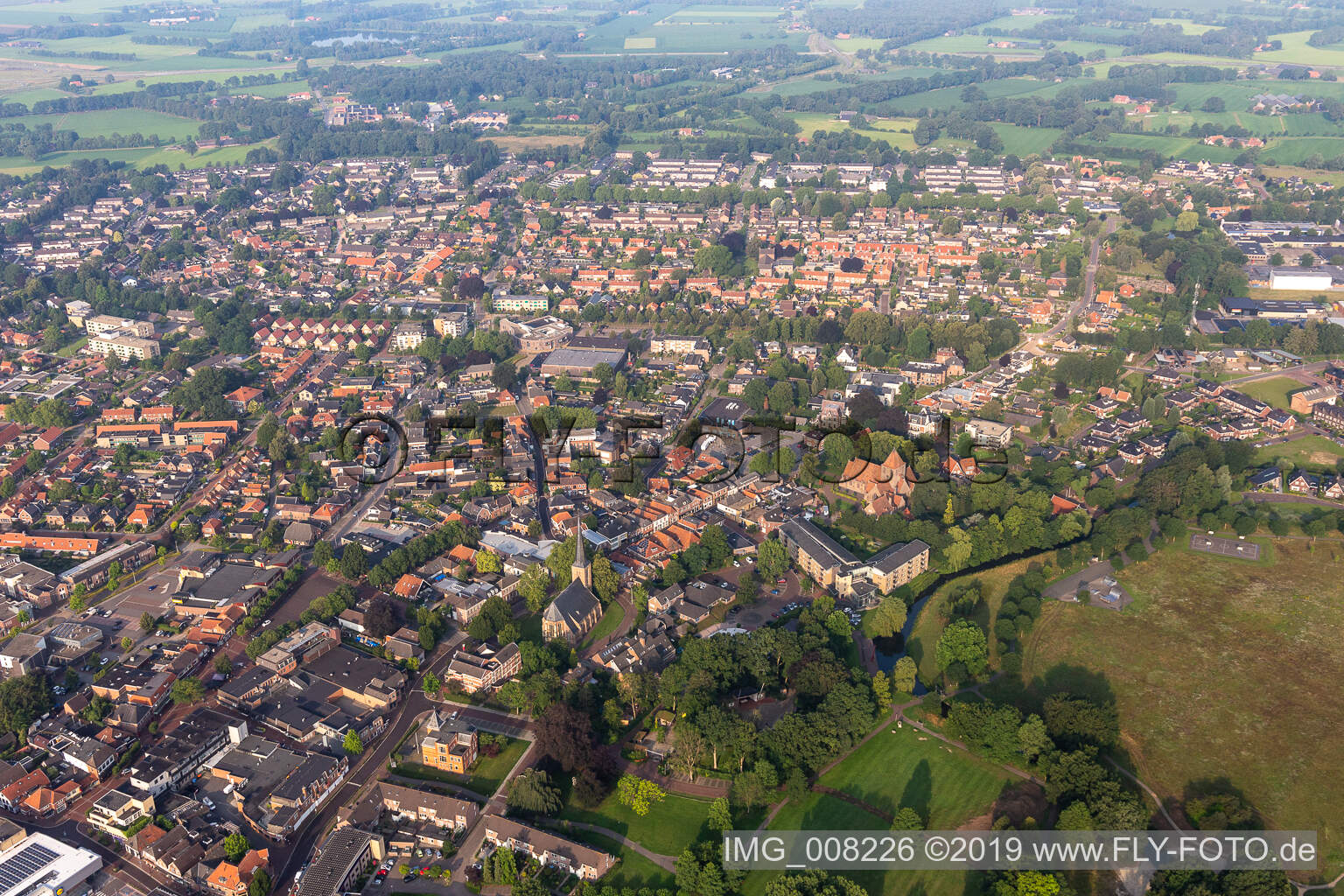 Eibergen in the state Gelderland, Netherlands from above