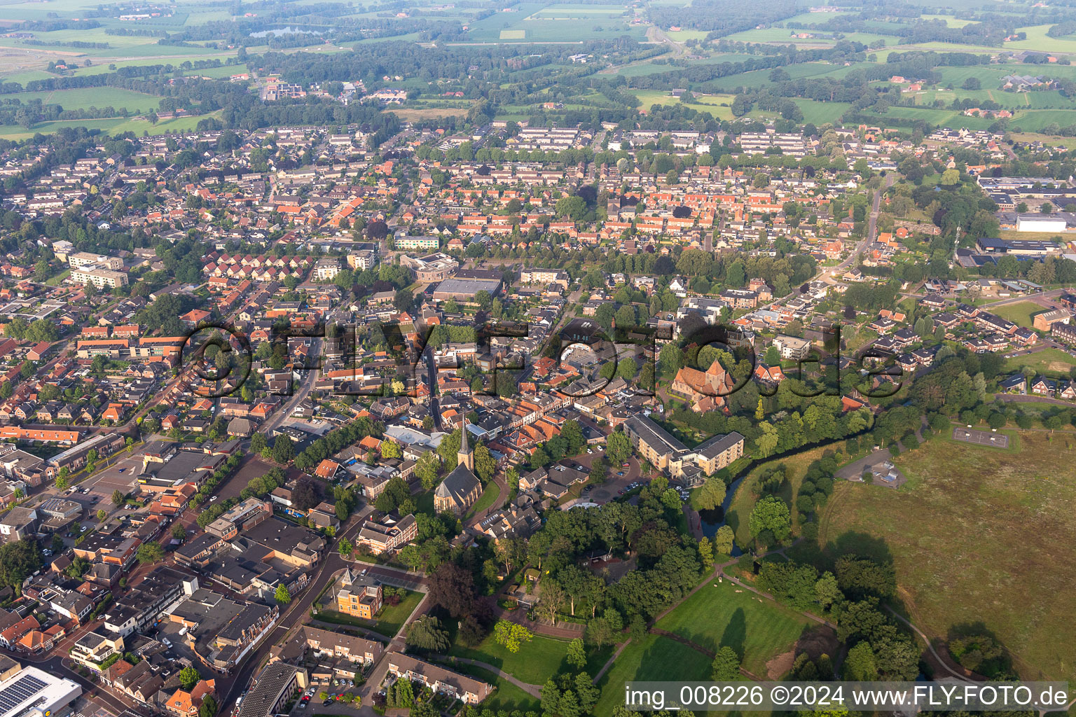 Eibergen in the state Gelderland, Netherlands from above