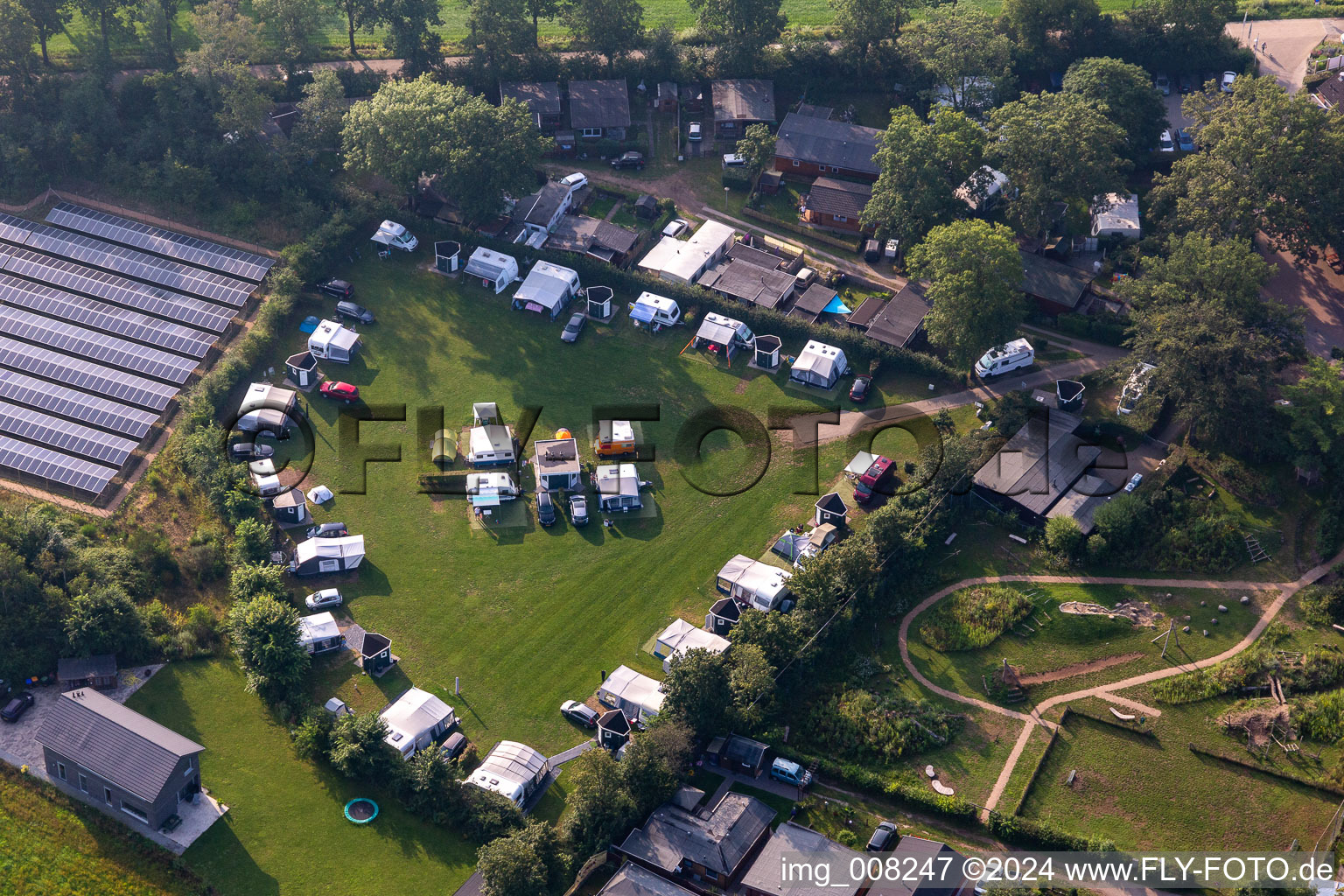 Aerial photograpy of Camping 't Wieskamp in Winterswijk Henxel in the state Gelderland, Netherlands