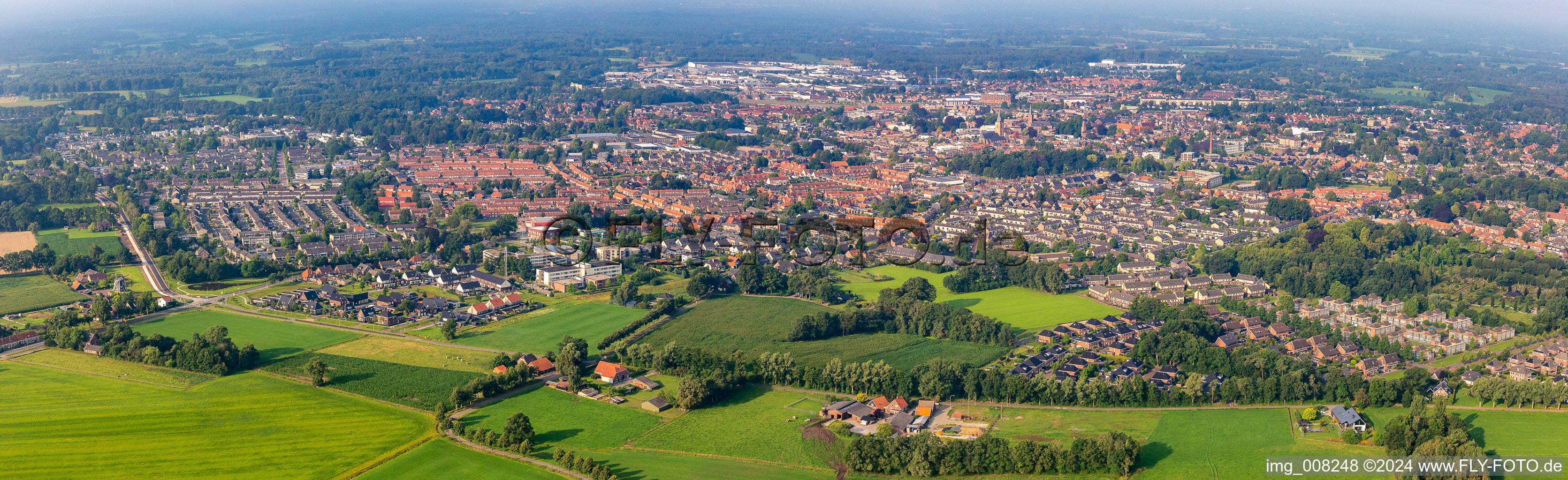 City area with outside districts and inner city area in Winterswijk in Gelderland, Netherlands