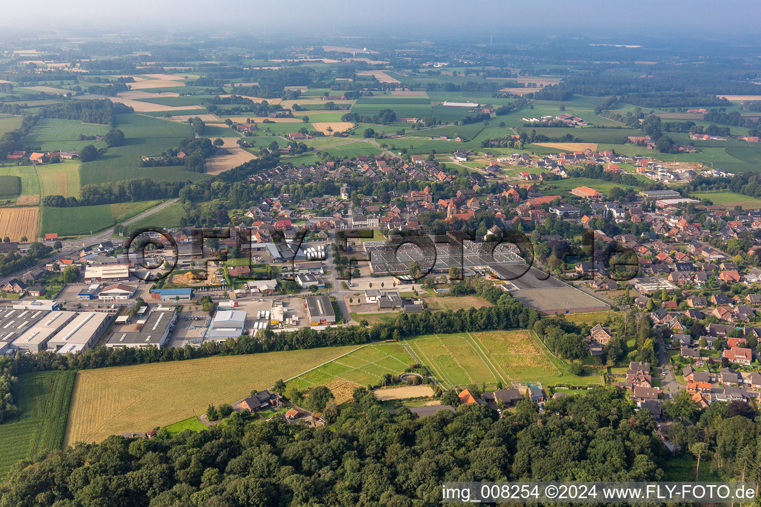 Aerial view of District Oeding in Südlohn in the state North Rhine-Westphalia, Germany