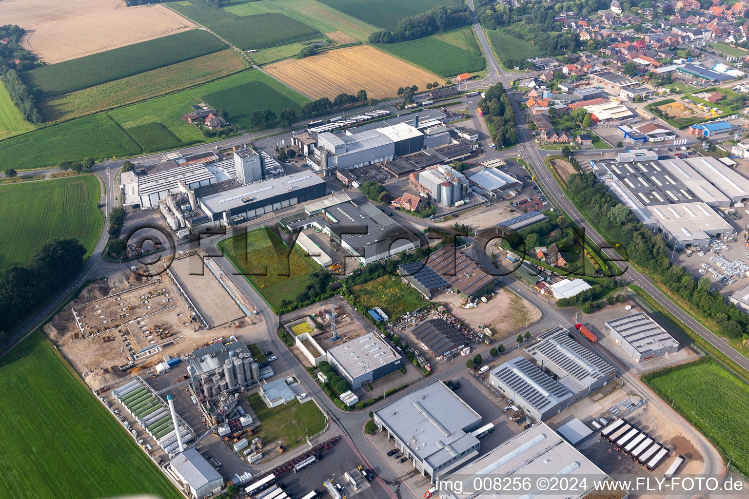 Oblique view of District Oeding in Südlohn in the state North Rhine-Westphalia, Germany