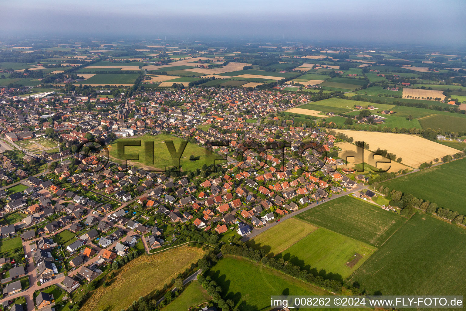 Aerial view of District Weseke in Borken in the state North Rhine-Westphalia, Germany