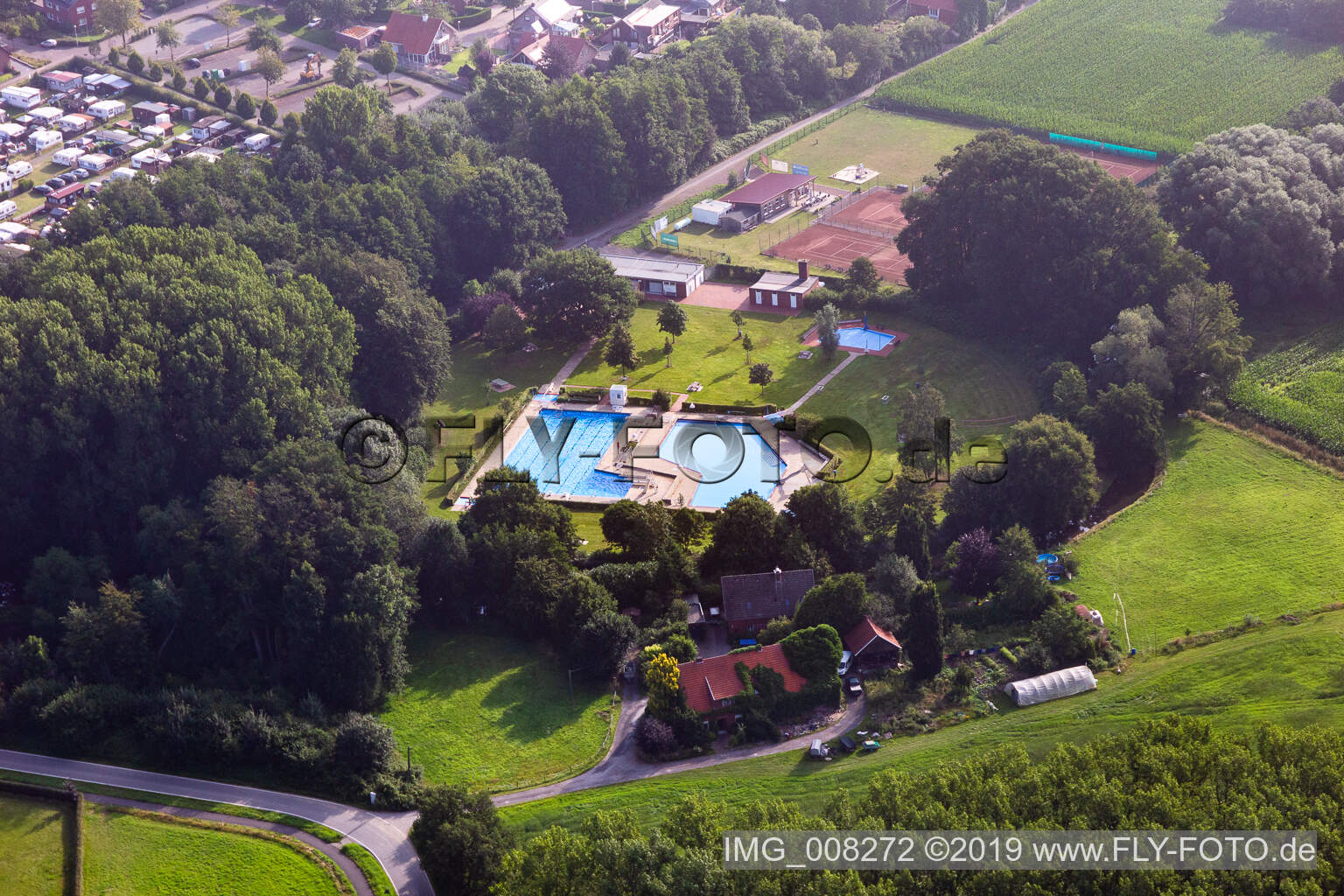Outdoor pool in Velen in the state North Rhine-Westphalia, Germany
