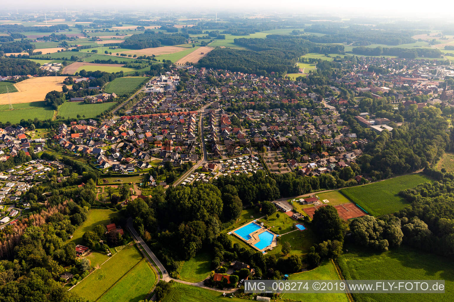 Velen in the state North Rhine-Westphalia, Germany from the plane