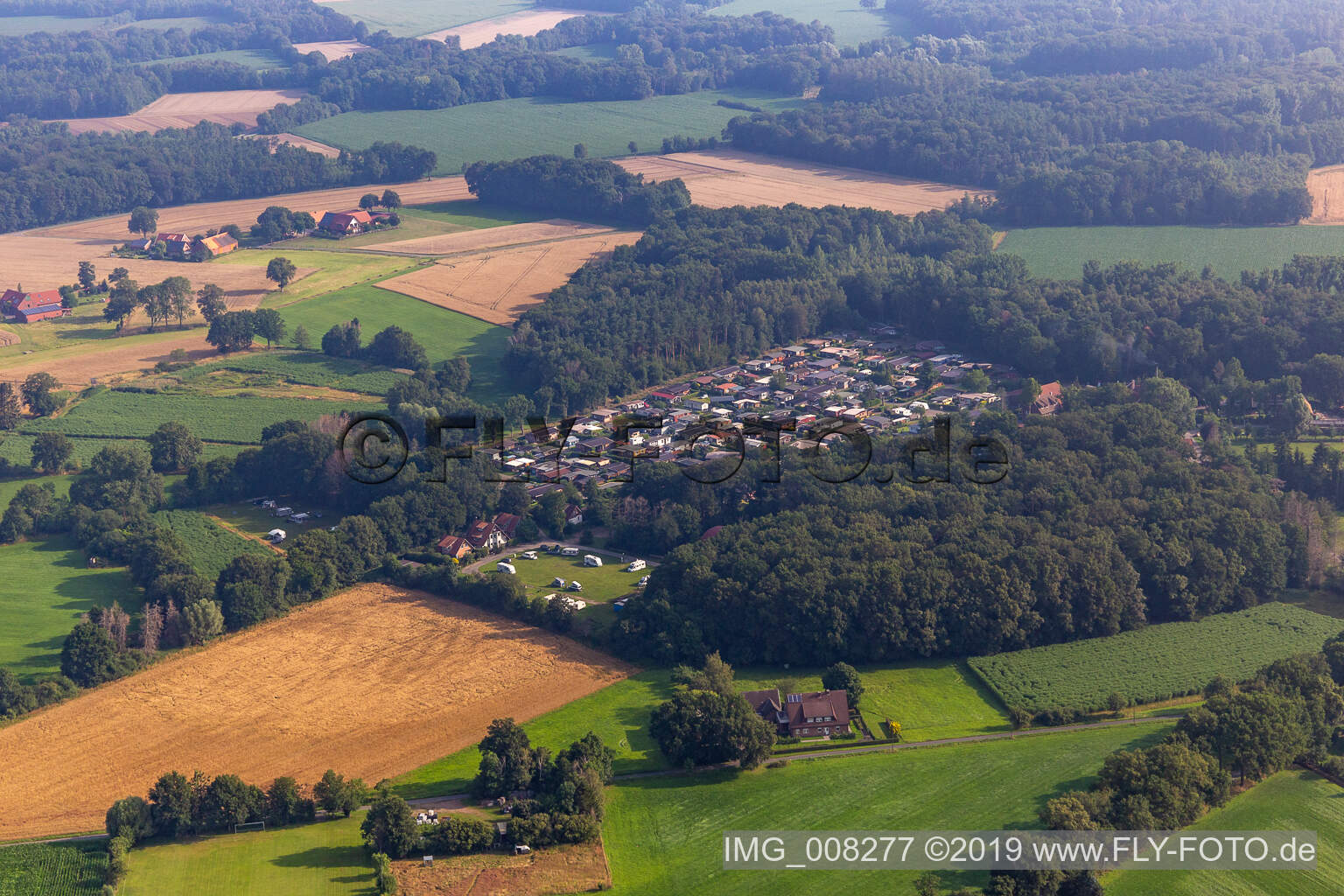 Drone image of Waldvelen recreation area, family ven der Buss in Velen in the state North Rhine-Westphalia, Germany