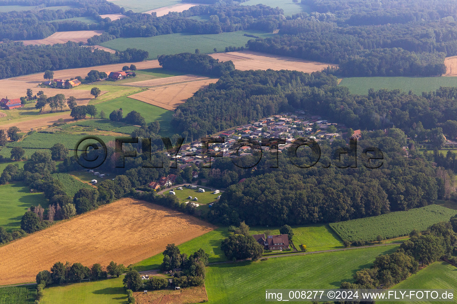 Drone image of Recreation area Waldvelen, family ven der Buss in Velen in the state North Rhine-Westphalia, Germany