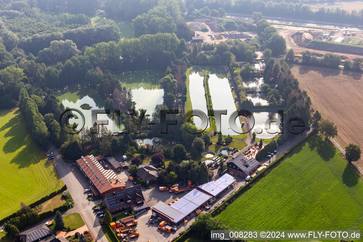 Fishing paradise raised moor in Gescher in the state North Rhine-Westphalia, Germany