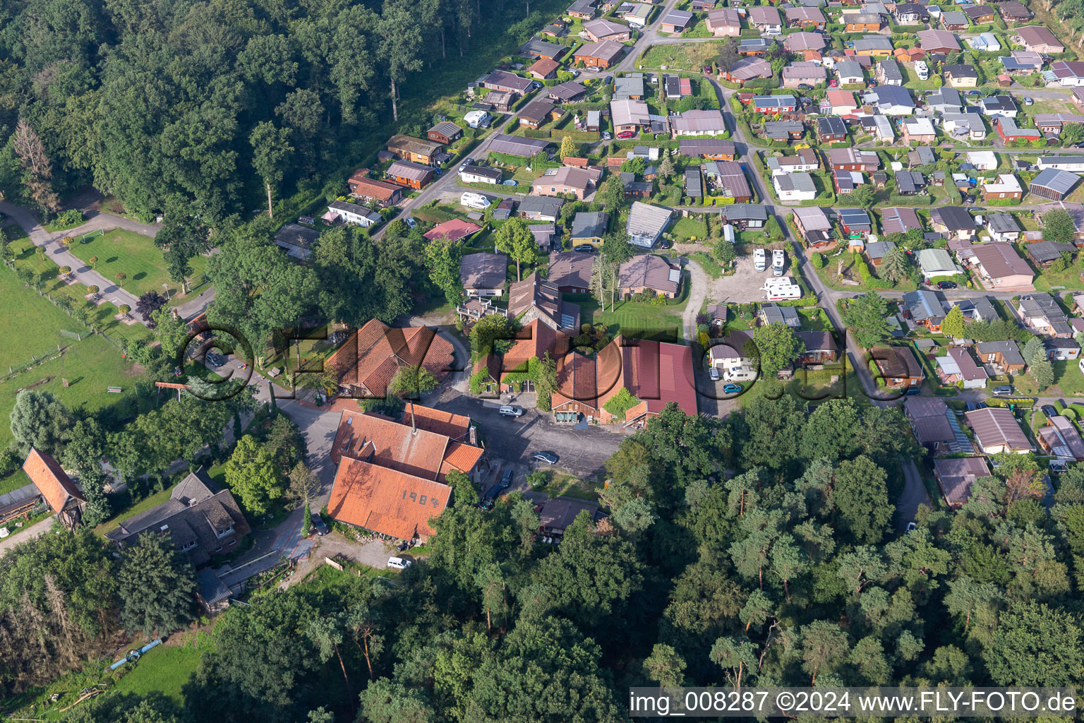 Waldvelen recreation area, family ven der Buss in Velen in the state North Rhine-Westphalia, Germany from above