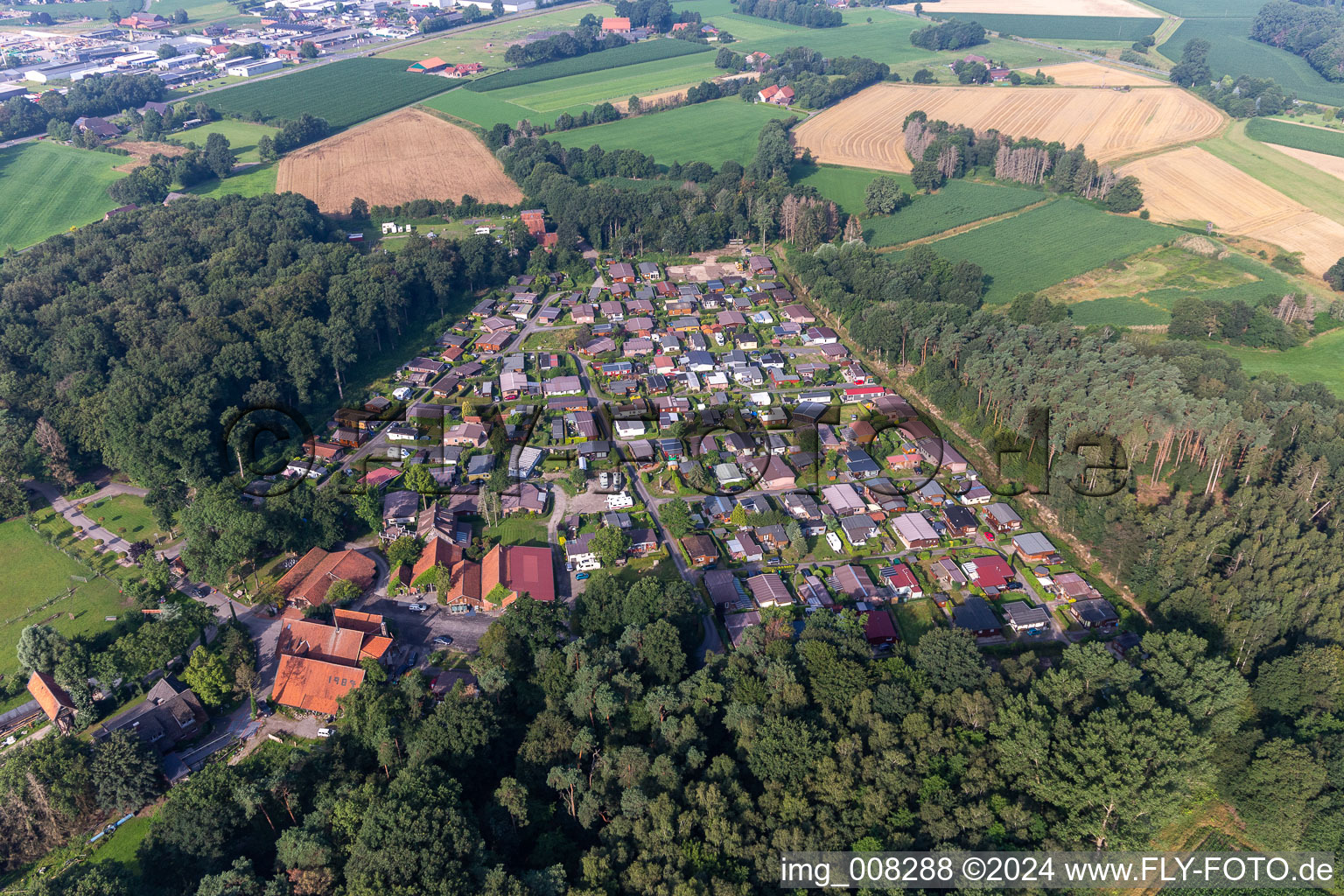 Waldvelen recreation area, family ven der Buss in Velen in the state North Rhine-Westphalia, Germany out of the air