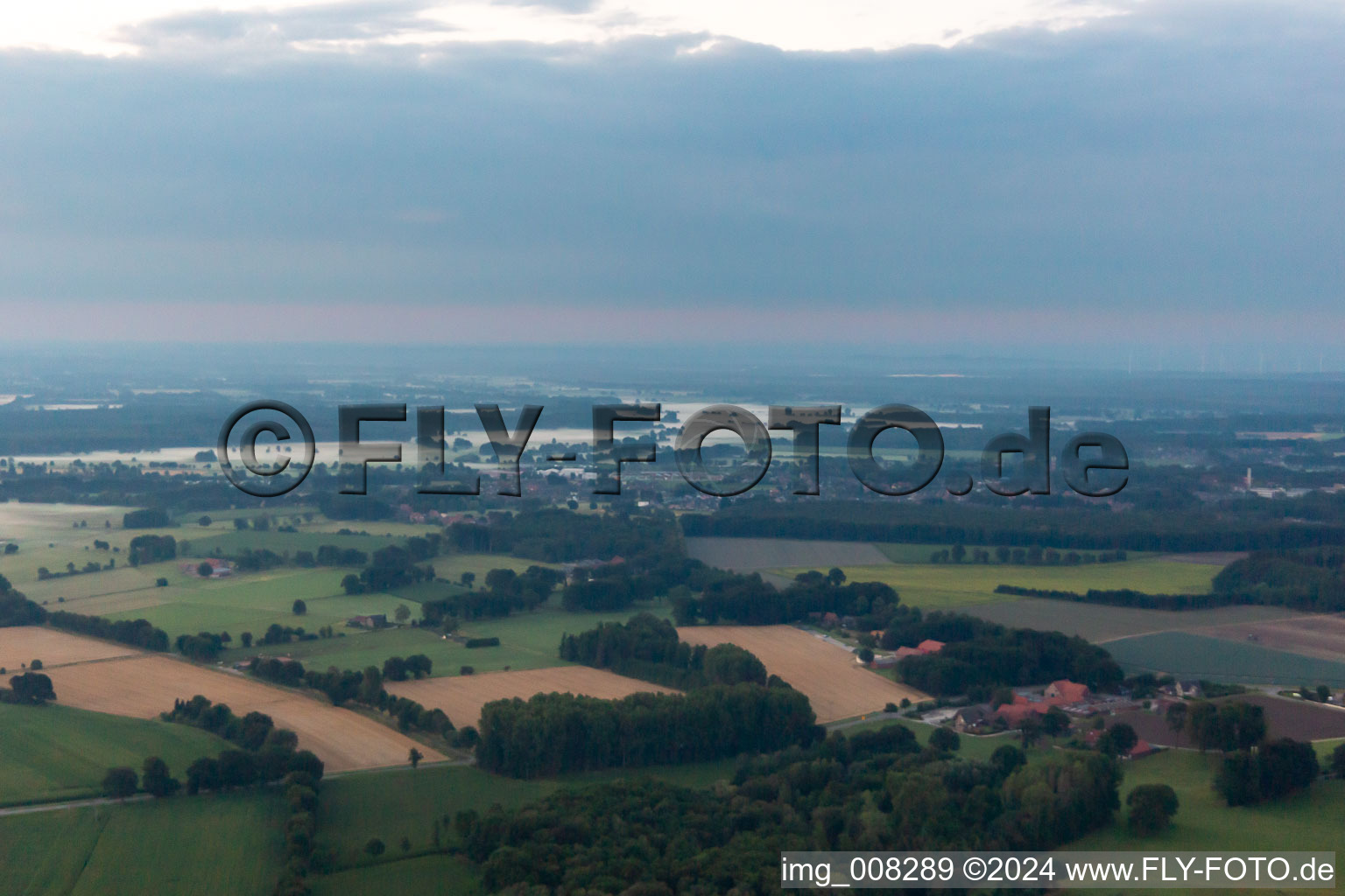 Black Fens, sunrise in Heiden in the state North Rhine-Westphalia, Germany