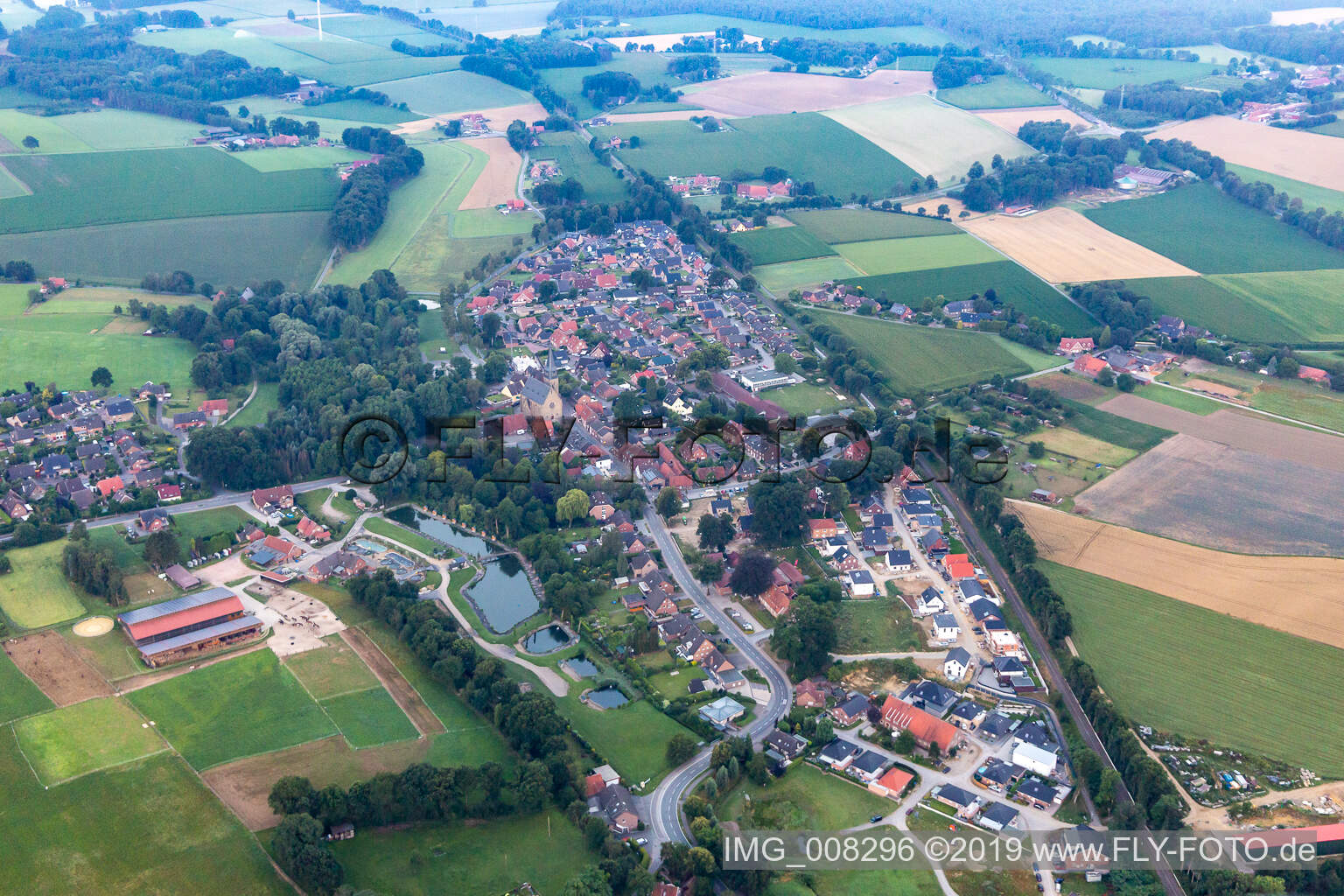 Oblique view of Klein Reken in the state North Rhine-Westphalia, Germany