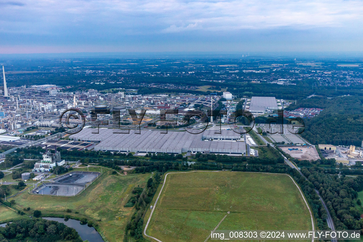 Aerial view of Chemical park Marl in Marl in the state North Rhine-Westphalia, Germany