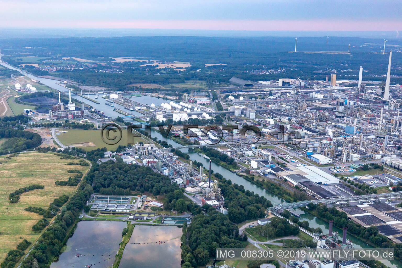 Aerial photograpy of Chemical park Marl in Marl in the state North Rhine-Westphalia, Germany