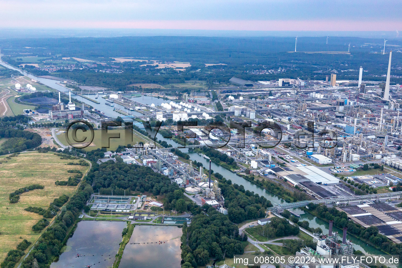 Aerial photograpy of Chemical Park Marl in the district Chemiezone in Marl in the state North Rhine-Westphalia, Germany