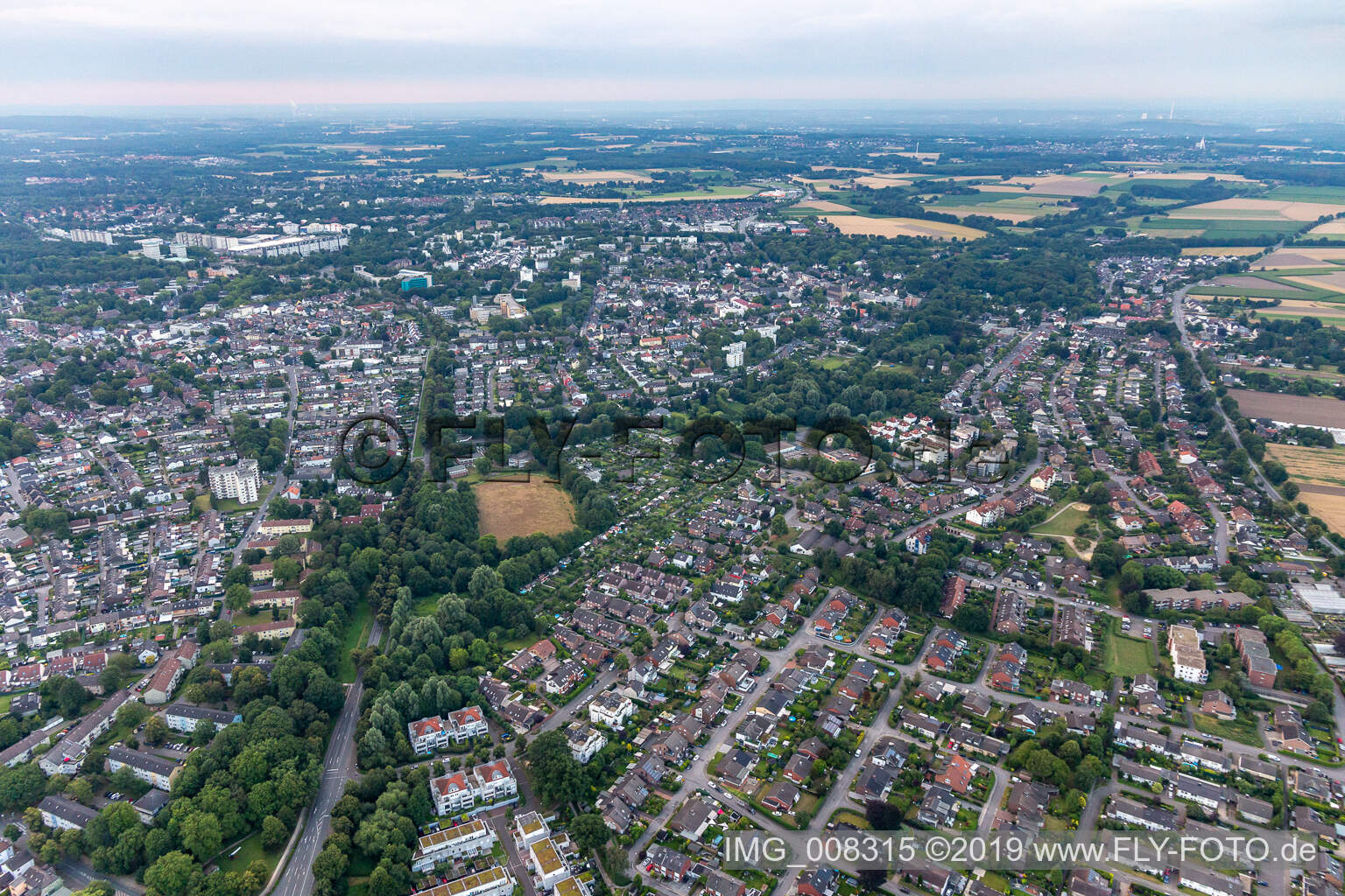 Aerial view of Marl in the state North Rhine-Westphalia, Germany