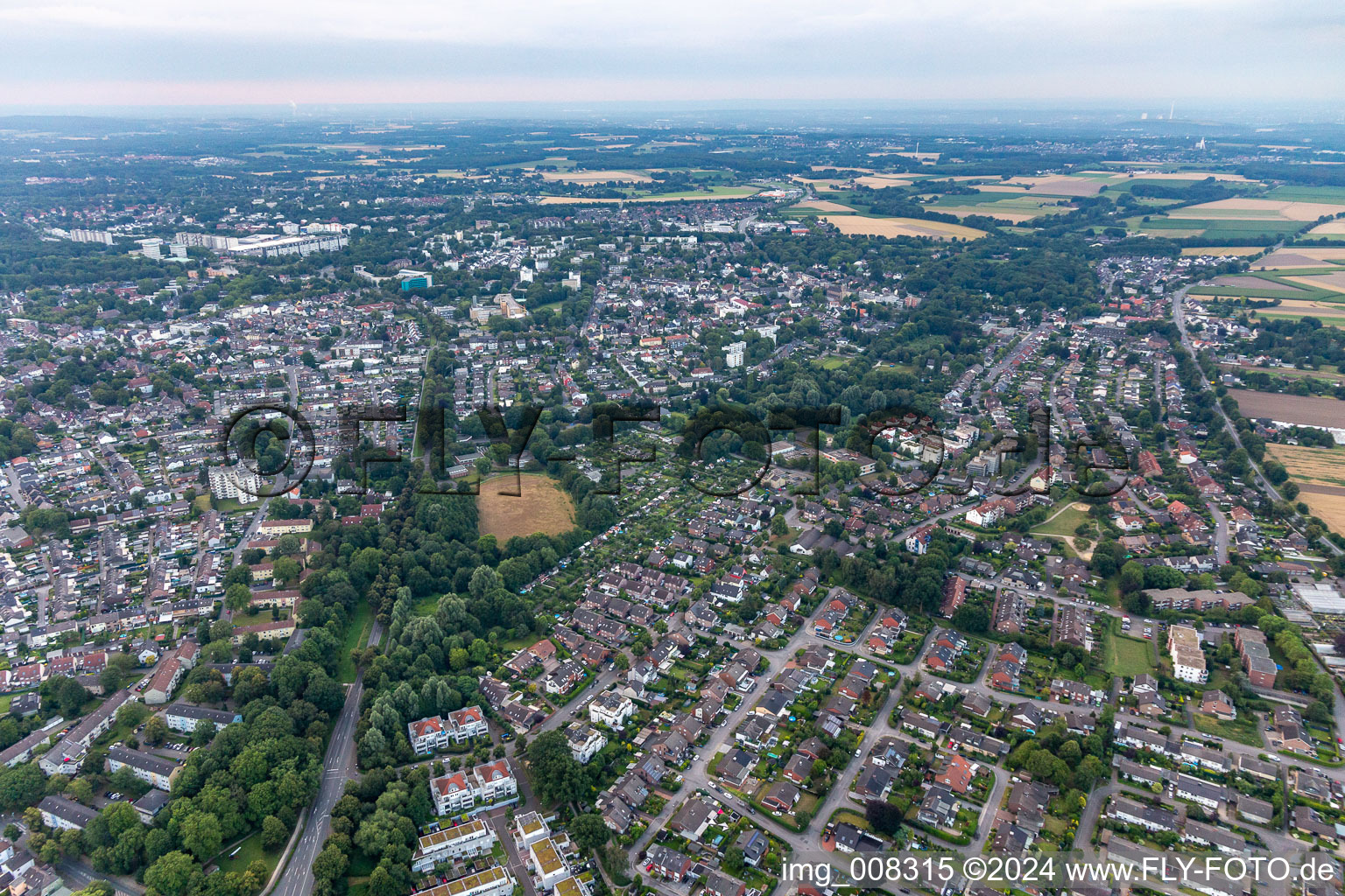 Aerial view of Marl in the state North Rhine-Westphalia, Germany