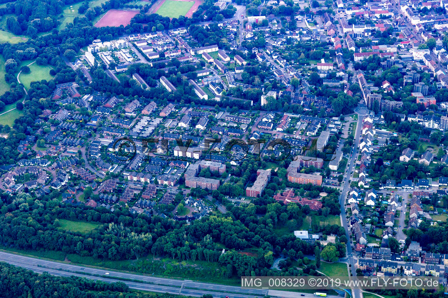 Aerial view of Erle in the state North Rhine-Westphalia, Germany