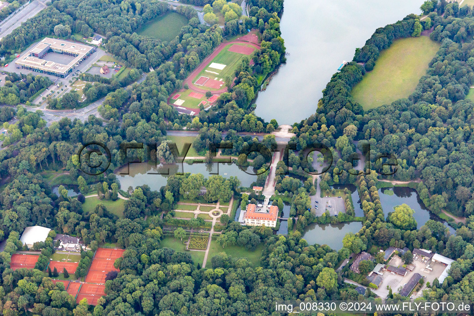 Park of of Schlossgarten on Schloss Berge in the district Buer in Gelsenkirchen in the state North Rhine-Westphalia, Germany