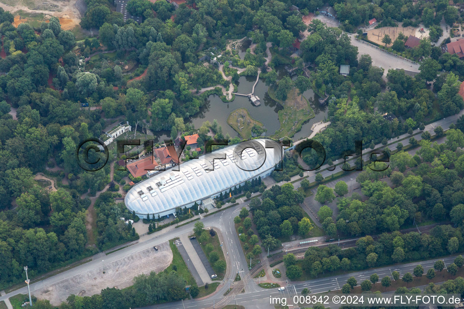 Zoo grounds of ZOOM Erlebniswelt on Asienhalle in the district Bismarck in Gelsenkirchen in the state North Rhine-Westphalia, Germany