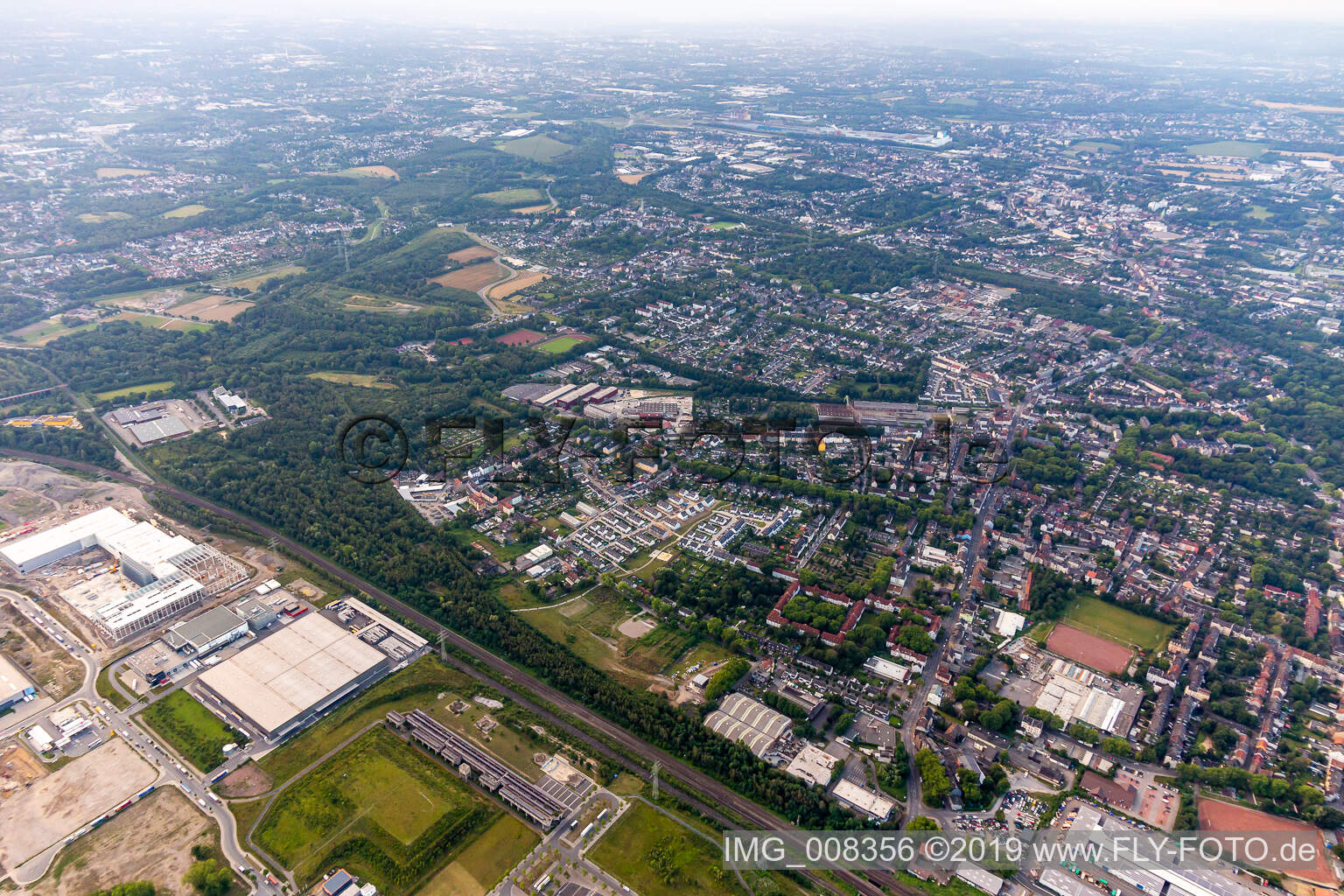 Aerial view of Ückendorf in the state North Rhine-Westphalia, Germany
