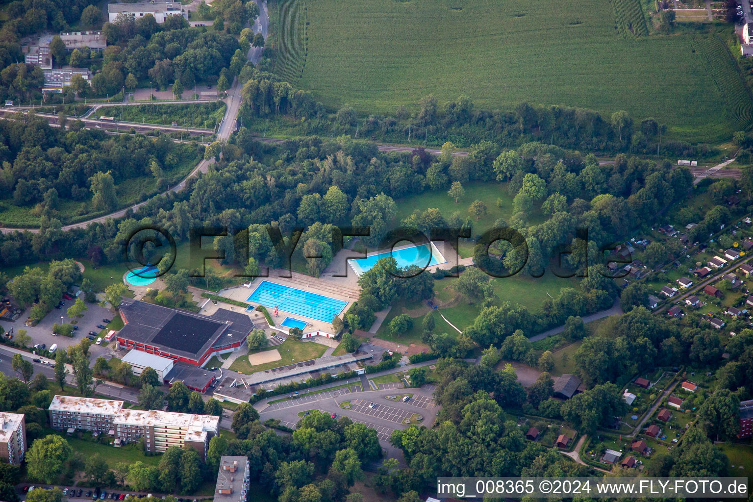 Swimming and Sports Oststadt in the district Freisenbruch in Essen in the state North Rhine-Westphalia, Germany