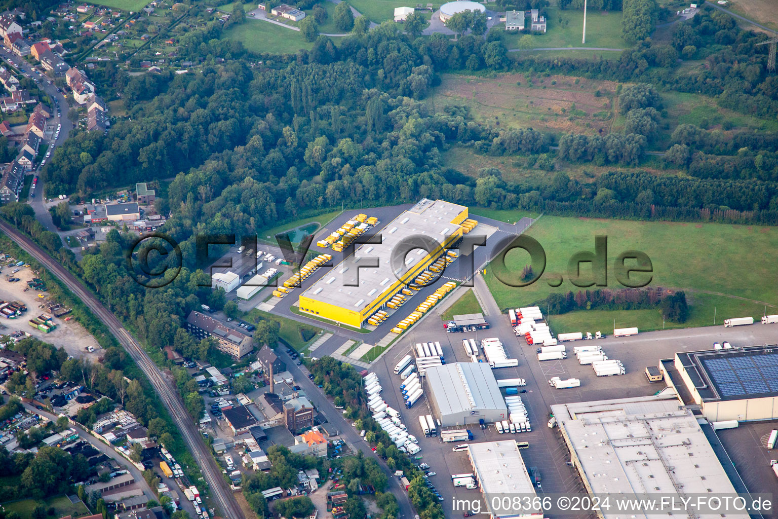 Industrial estate and company settlement along the Ruhrau in Essen in the state North Rhine-Westphalia, Germany