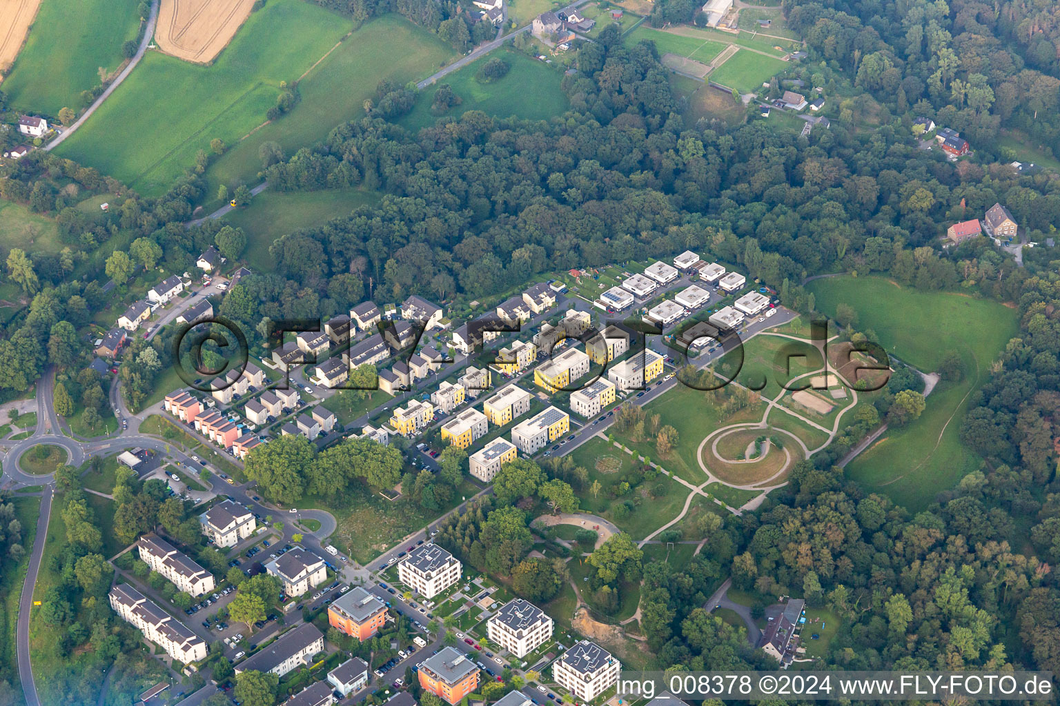 Park of Spielplatz Kupferdreh on Dilldorfer Hoehe in the district Kupferdreh in Essen in the state North Rhine-Westphalia, Germany