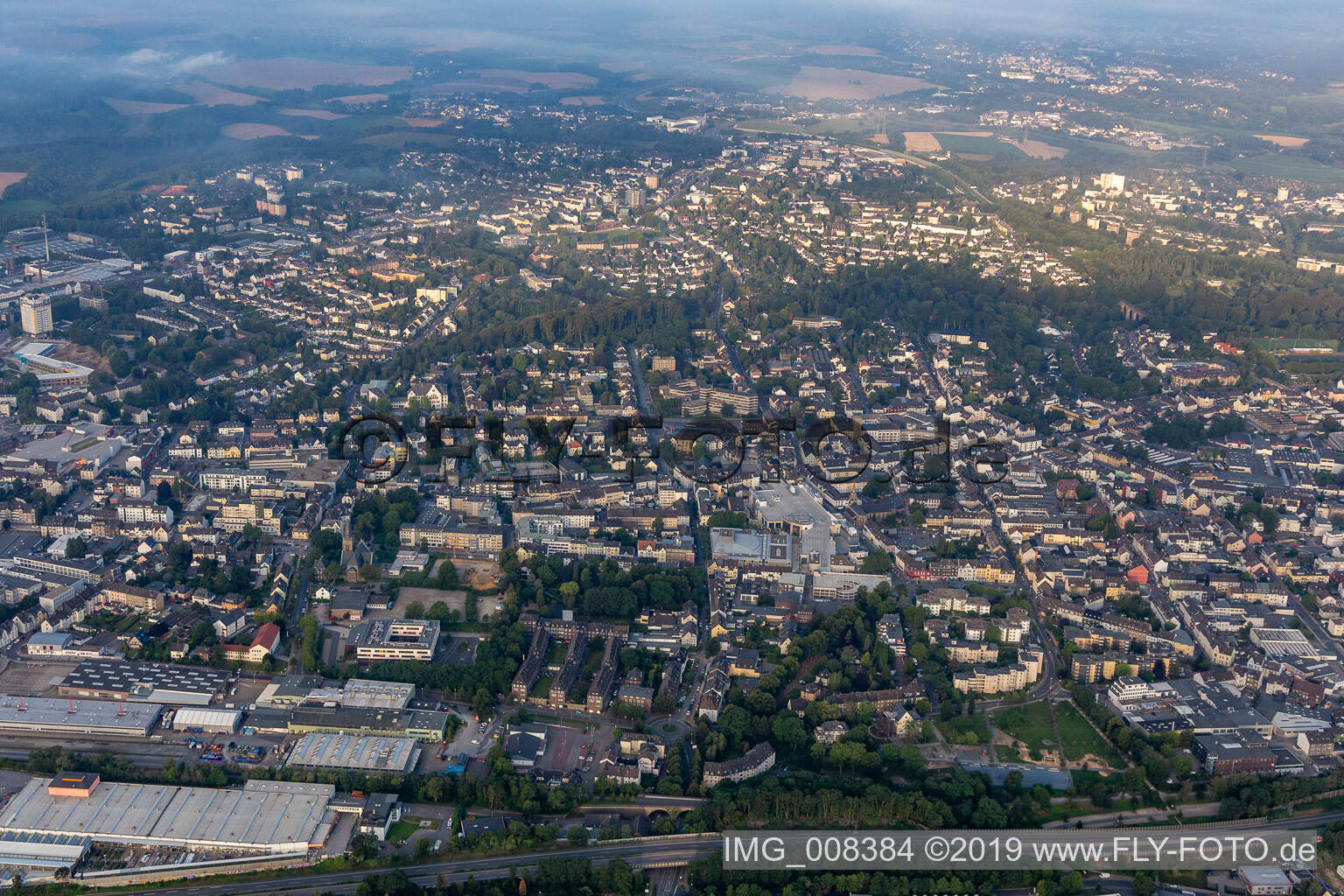 Aerial photograpy of Velbert in the state North Rhine-Westphalia, Germany