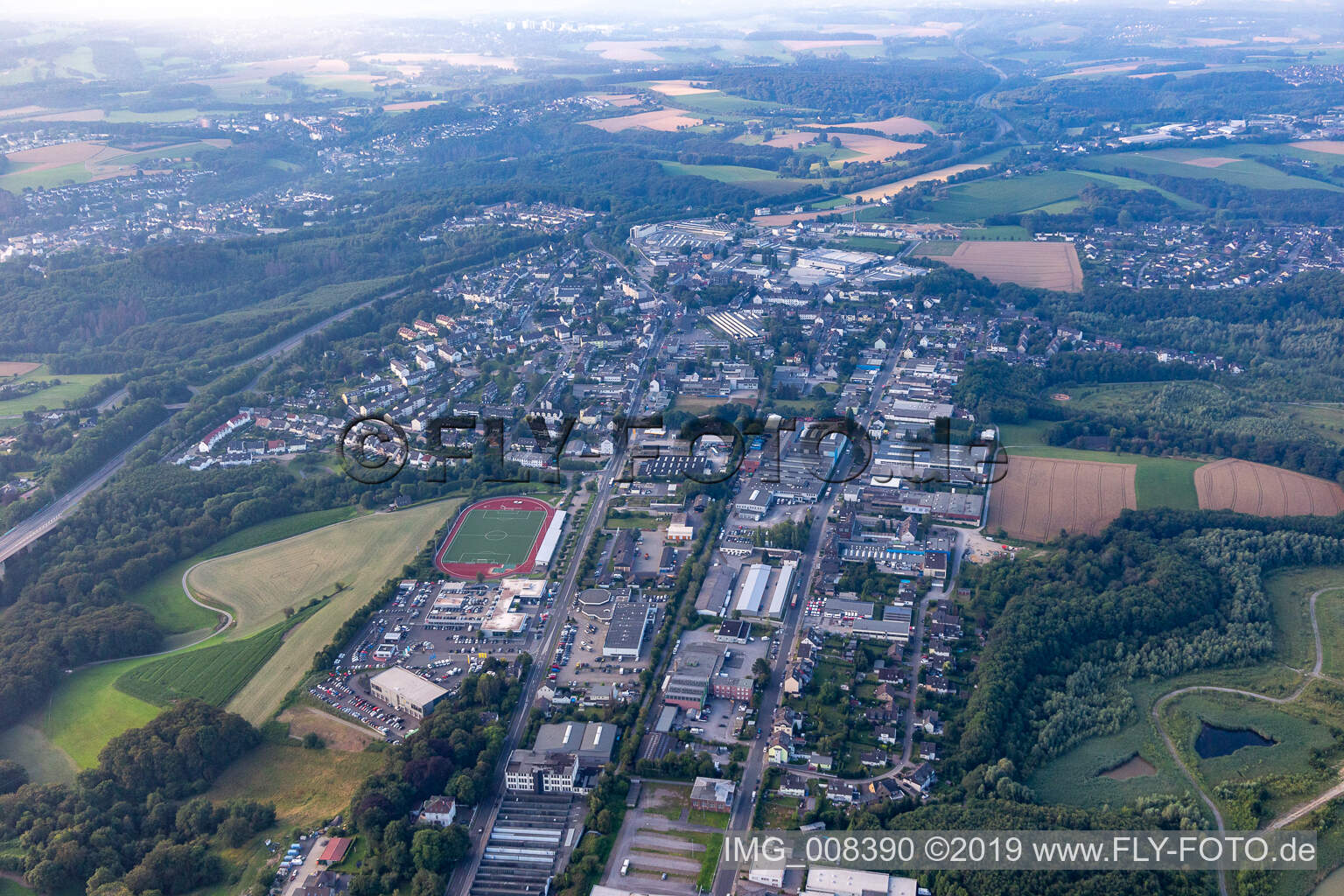 Neviges industrial area in Velbert in the state North Rhine-Westphalia, Germany