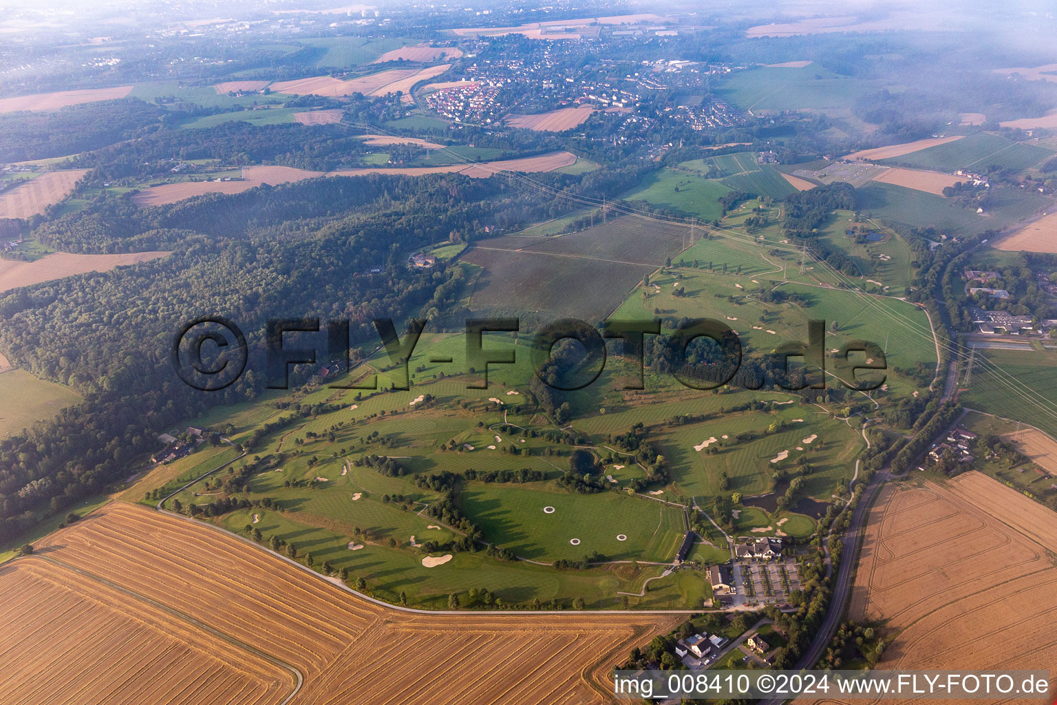 Aerial view of Golf Club Hahn-Düsseltal 1994 eV in the district Gruiten in Haan in the state North Rhine-Westphalia, Germany