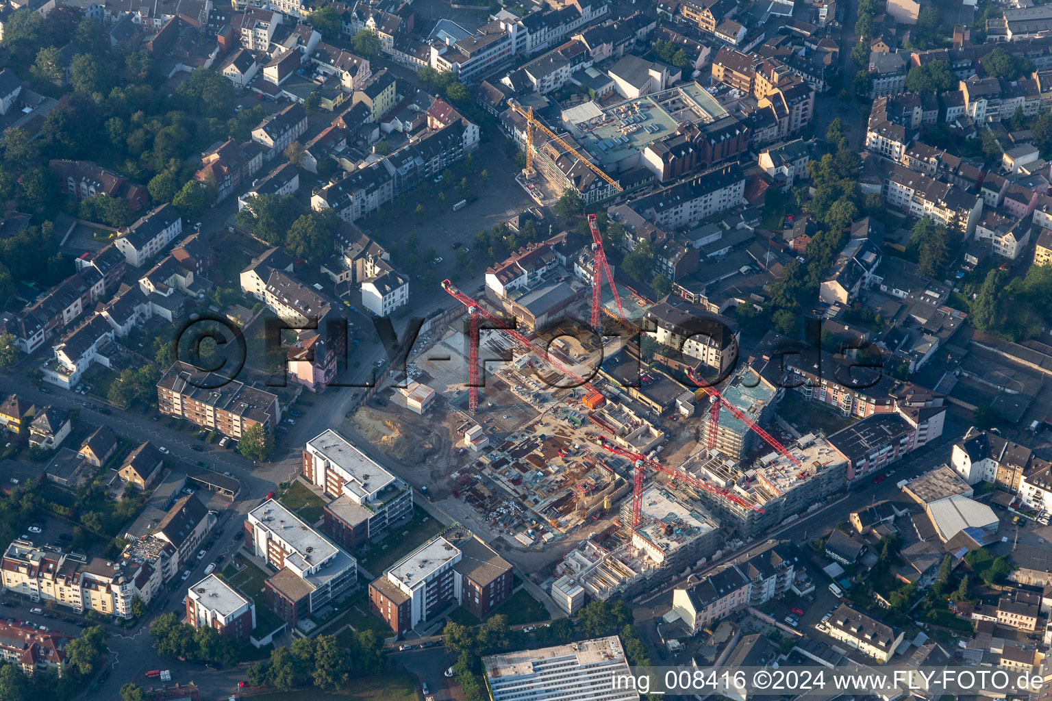 Construction site for the new residential and commercial building O-Quartier on Heiligenstock in Solingen in the state North Rhine-Westphalia, Germany