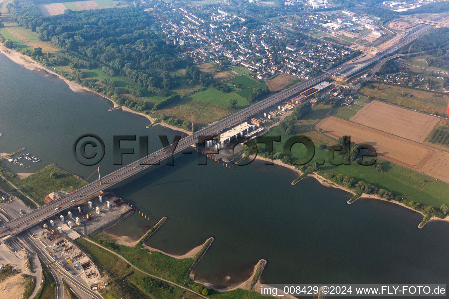 Leverkusen Rhine Bridge in the district Merkenich in Köln in the state North Rhine-Westphalia, Germany