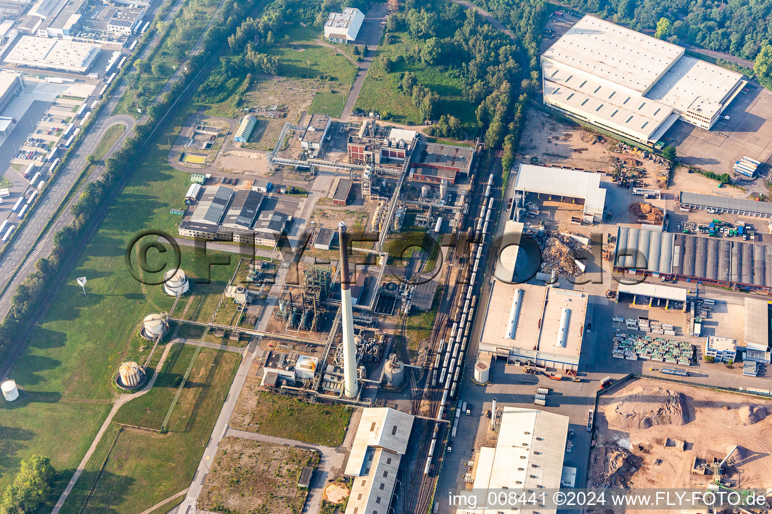 Building and production halls on the premises of the chemical manufacturers Carbosulf Chemische factorye in Cologne in the state North Rhine-Westphalia, Germany