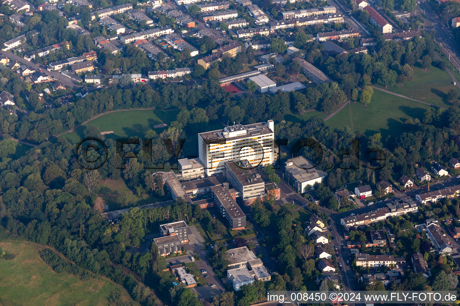 Aerial view of Holy Spirit Hospital in Longerich in the state North Rhine-Westphalia, Germany