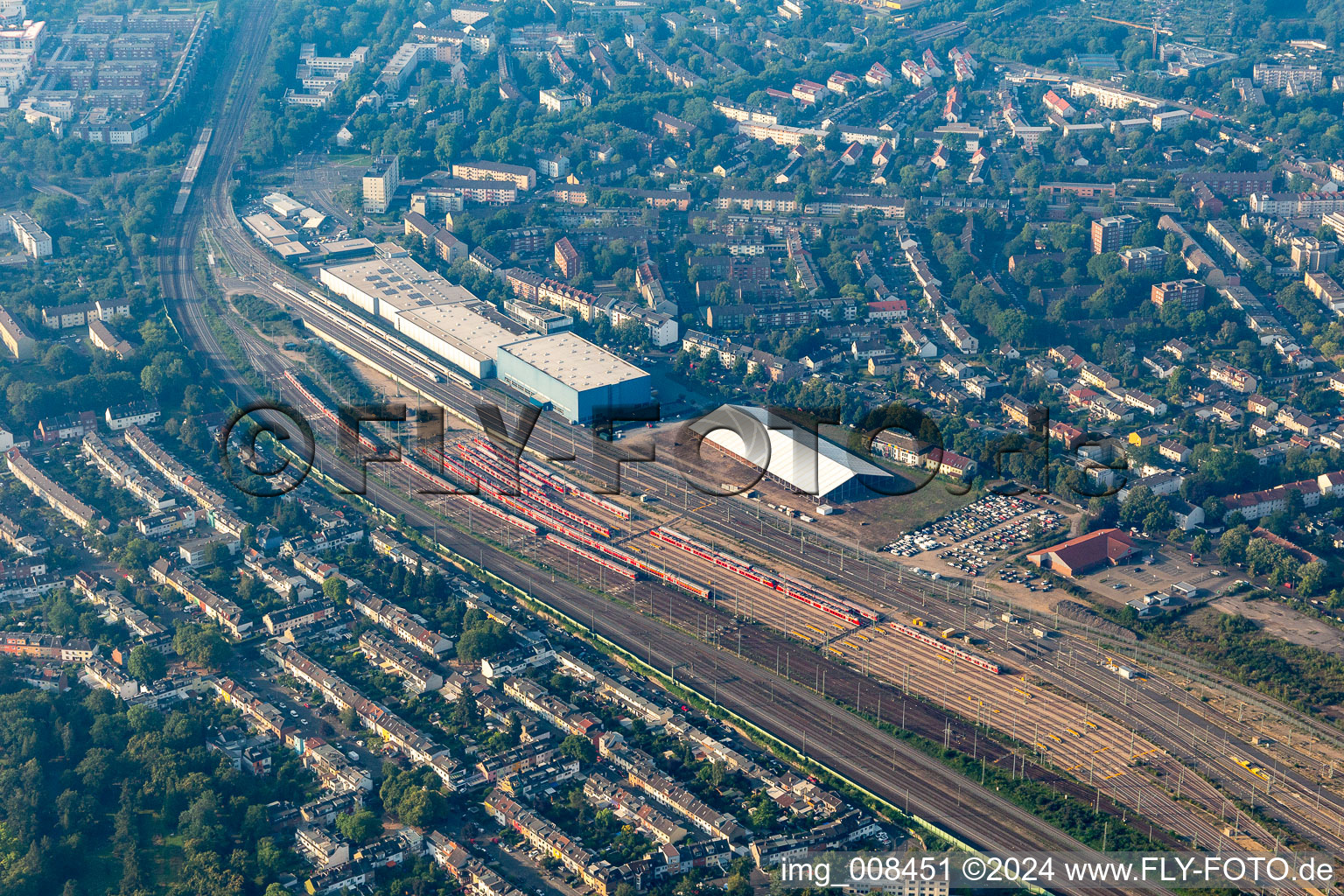 Railway depot in the district Bilderstöckchen in Köln in the state North Rhine-Westphalia, Germany